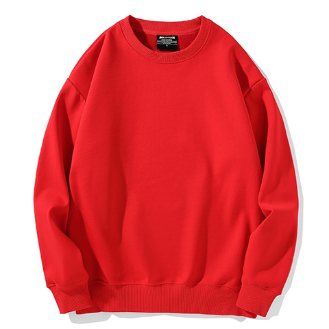 中国红纯棉圆领卫衣定制