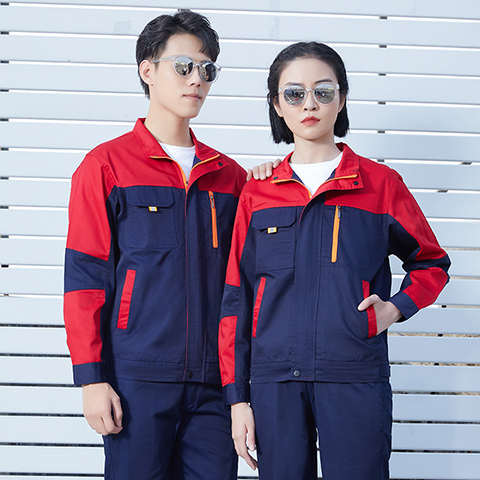 红蓝拼接款工程服定制