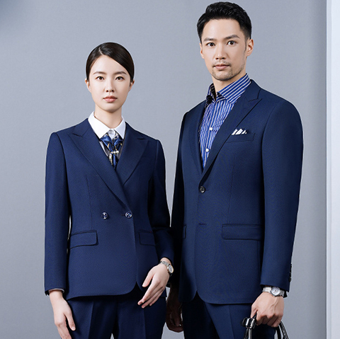 男女款商务西服工作职业装藏蓝外套