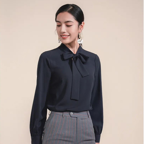 经典黑色职业装制服衬衫