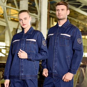 高档纯棉牛仔系列工作服定制 