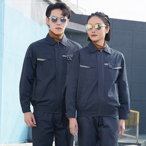 铁灰色春秋工作服套装 