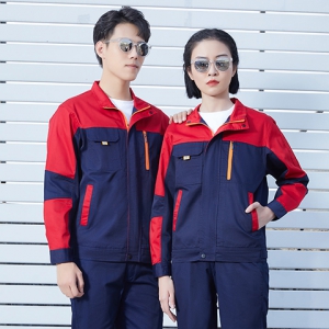 红蓝拼接款工程服定制 