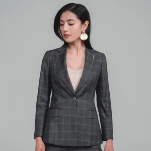 高端职业女西套装格子西装 