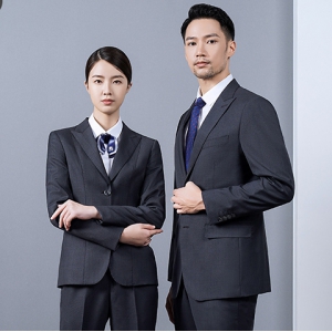 男女羊毛外套灰色高级职业装西服 