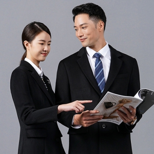 黑色羊毛大衣工作服毛呢大衣 
