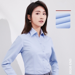 全棉免熨女士长袖衬衫 