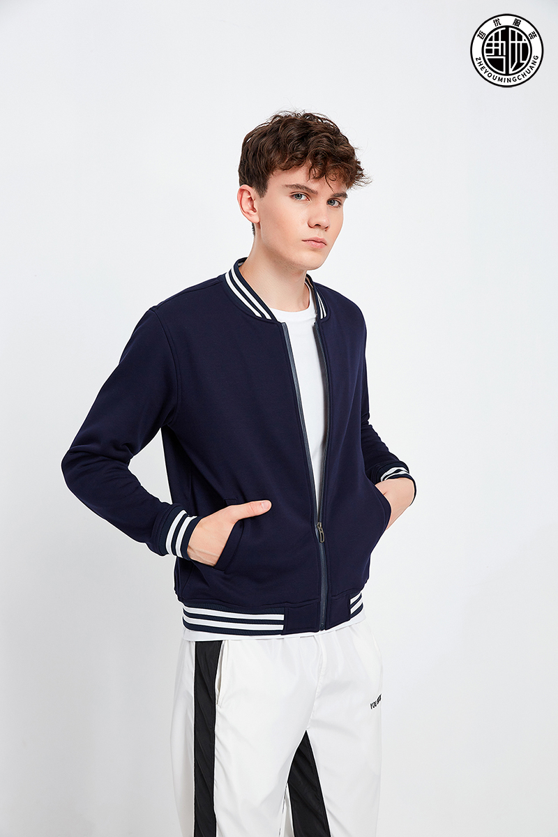 高档拉链款全棉棒球服定制(图7)