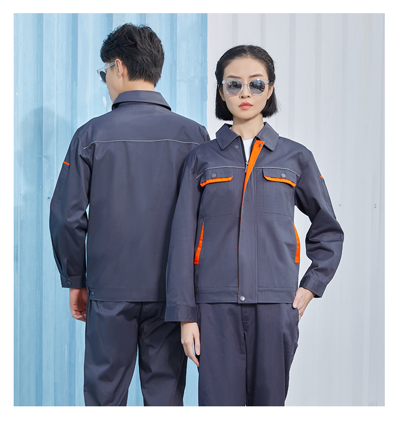 深灰色纯棉加厚工作服套装(图6)