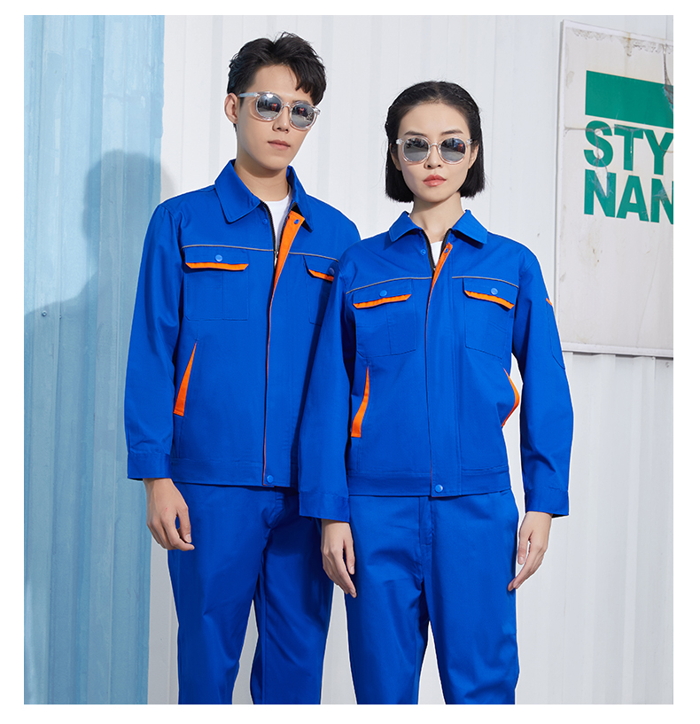 深灰色纯棉加厚工作服套装(图12)