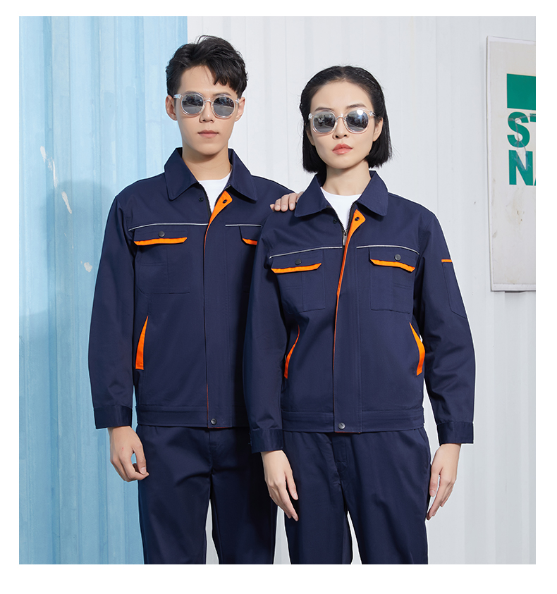 深灰色纯棉加厚工作服套装(图9)