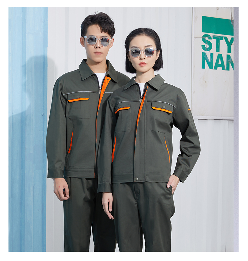 深灰色纯棉加厚工作服套装(图18)