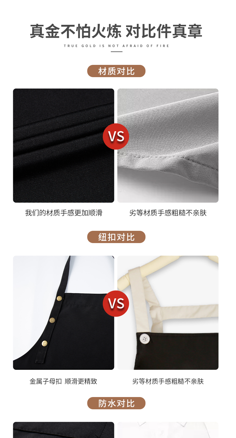 经典挂脖式可调节围裙定制(图9)