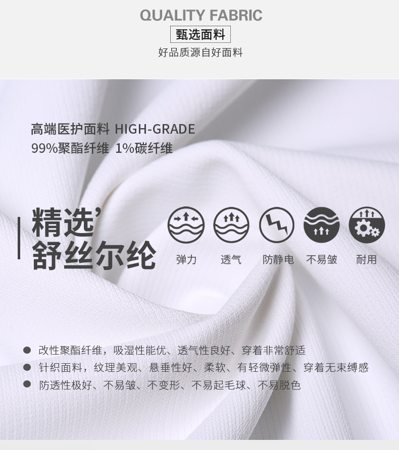 高档夏季短袖医护白大褂工作服(图5)