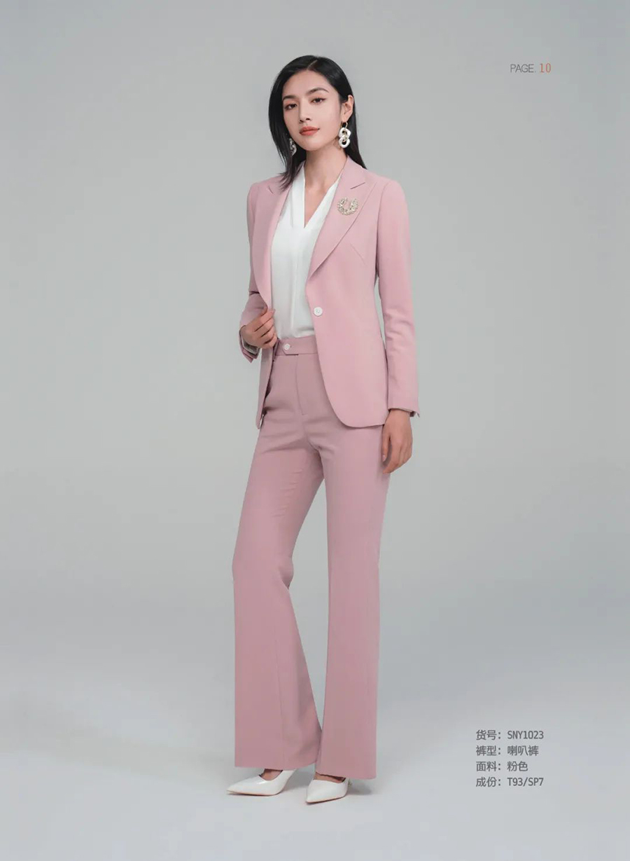纯色气质小西服女职业装套装(图1)