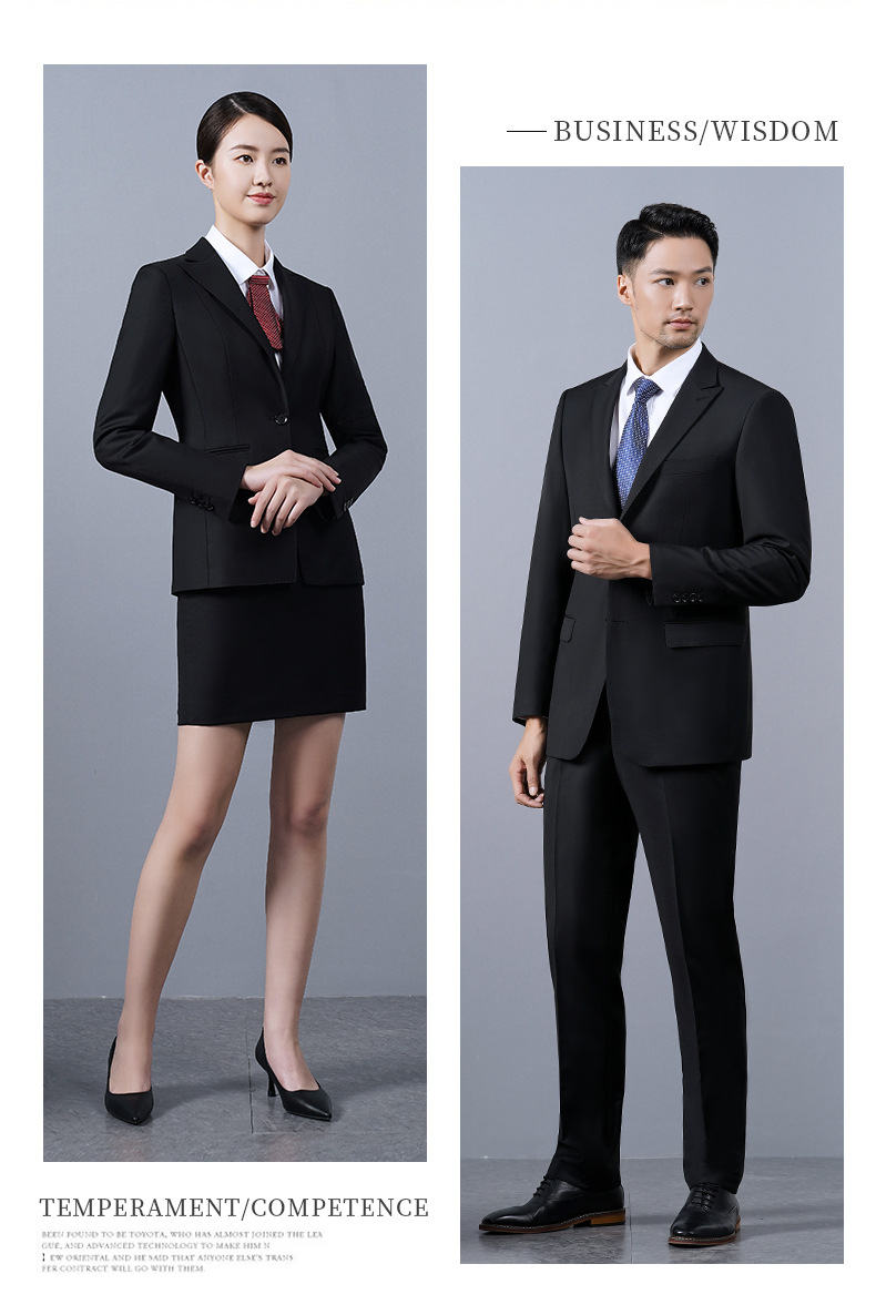 黑色羊毛西服职业正装外套男女款(图4)