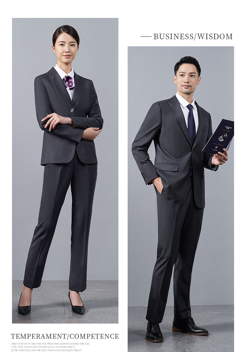 男女70%羊毛外套灰色高级职业装西服(图4)