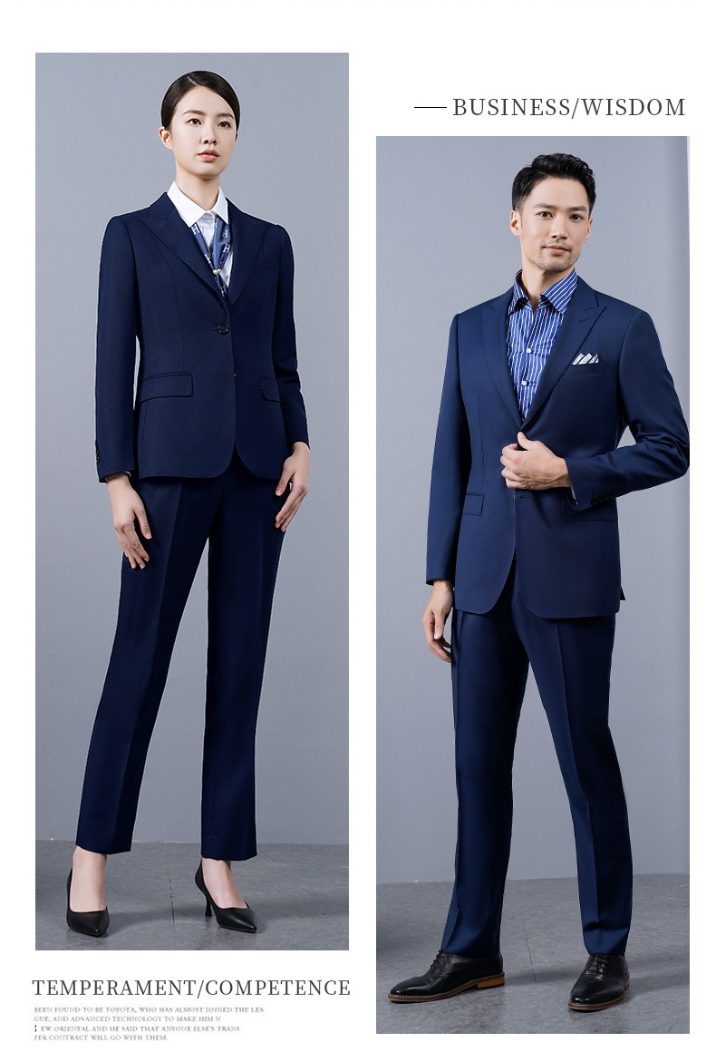 藏青色羊毛西服套装政府银行制服(图3)
